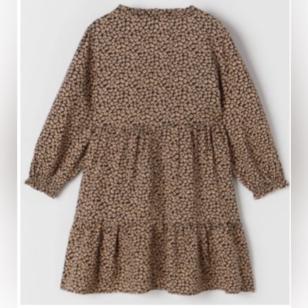 NWT Zara girls brown and black floral tiered dress - Picture 2 of 7